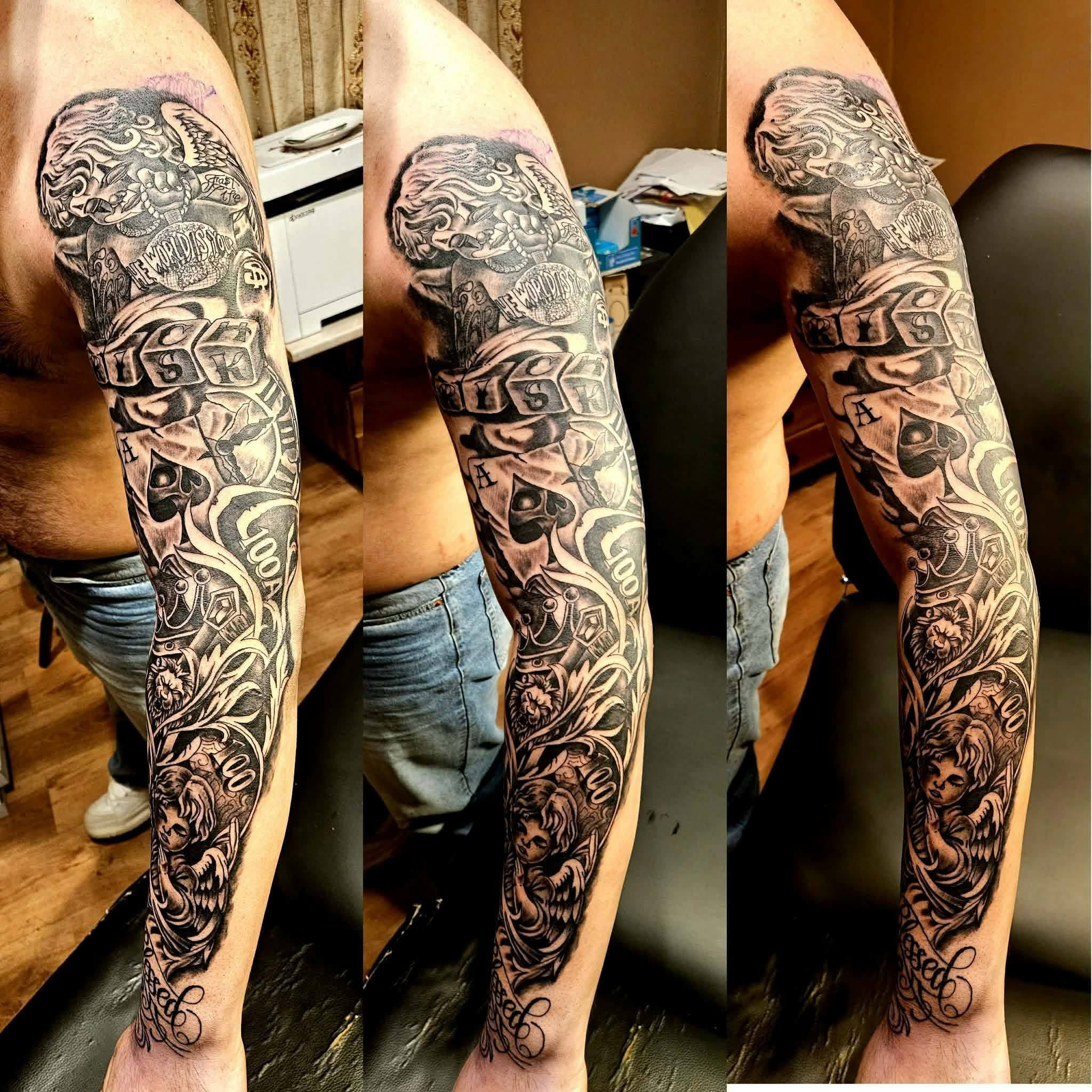 Proiect de braț complet — lucrare MAX TATTOO
